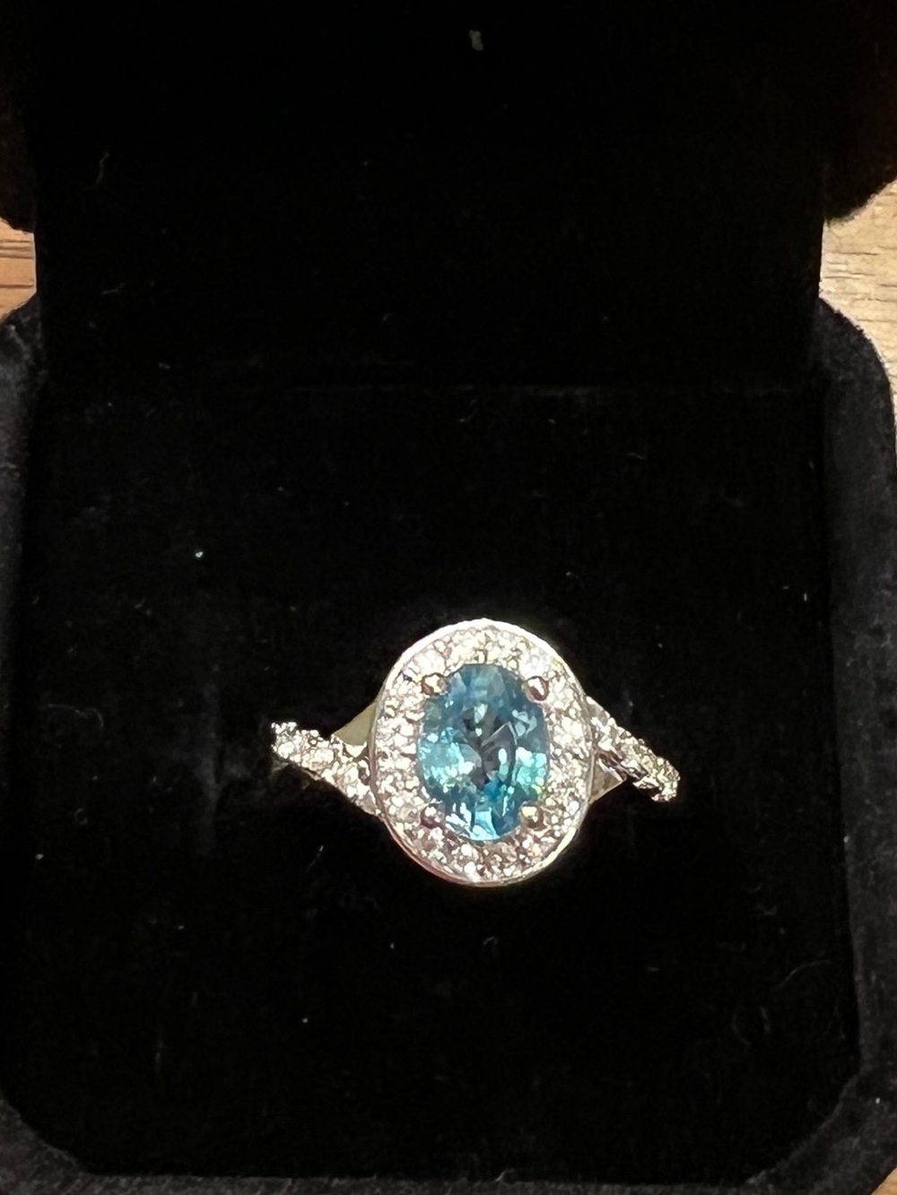 Multi-gemstone Halo Solitaire Ring